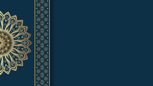 Intricate Mandala Design on Deep Teal Background with Decorative Border.