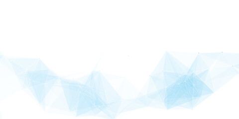 Blue network. futuristic connection technology background with dots and lines for desktop. Structure molecule and communication. Template for science and technology presentation, Vector illustration.