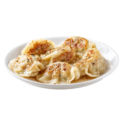 Dumplings On White Plat isolated on with white background(3)