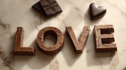 Chocolate with word LOVE