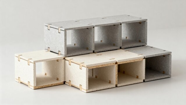 Modular storage units in gray and white