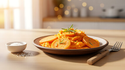 Mashed sweet potatoes with rosemary