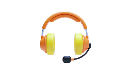 Orange and Yellow Gaming Headset with Microphone