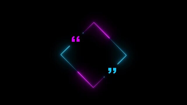 Seamless loop animated speech bubble with four tone neon color 4K video motion graphic isolated on transparent background. Futuristic light effect  overlay element. Empty copy space. 4k render video.