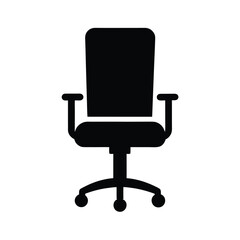 Fototapeta premium Office Chair Silhouette Icon Vector Illustration
