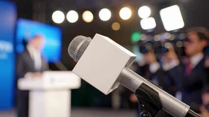 Close Up of a Microphone at a Press Conference or Public Event