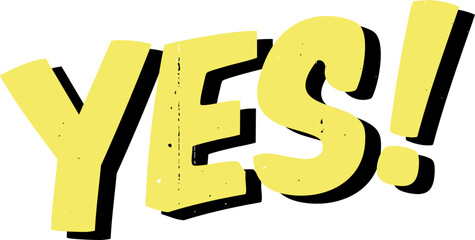 yellow yes expression graphic