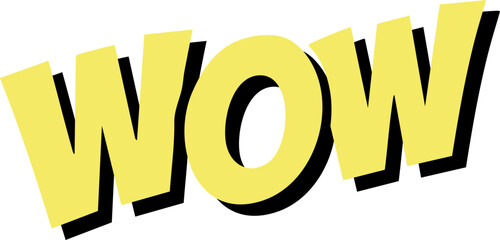 yellow wow expression graphic