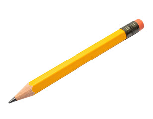 A yellow hexagonal pencil with an eraser and graphite tip against a black background