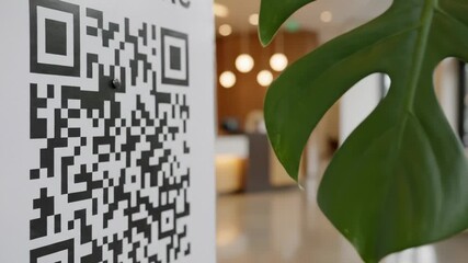 Scanning Qr Code for Information Inside Lobby or Office Interior - Powered by Adobe
