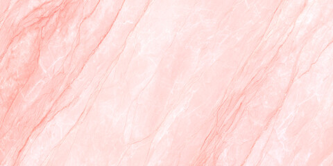 Fototapeta premium A delicate and abstract close up view of a pale coral pink marble texture displaying natural veining