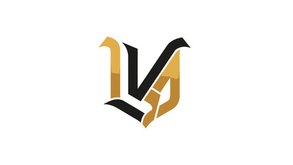 Elegant LV monogram logo design with gold and black color scheme.