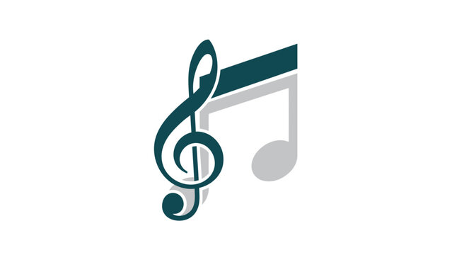 Elegant musical treble clef and note symbol, perfect for music-related projects and designs.