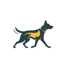 Fototapeta premium Elegant silhouette of a dog with a striking yellow design element.