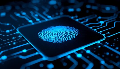 Biometric Fingerprint Security Scan Concept on Screen