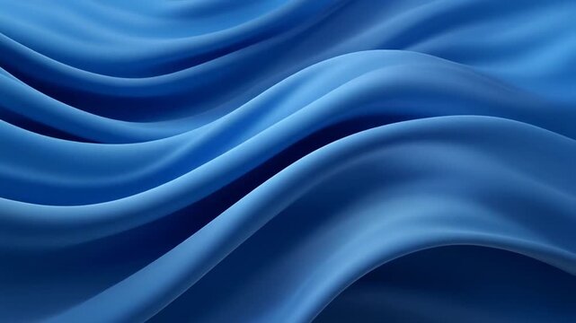 Blue Fabric Waves: Abstract composition of rippling blue fabric, showcasing the beauty and fluidity of the material through its elegant waves and forms.