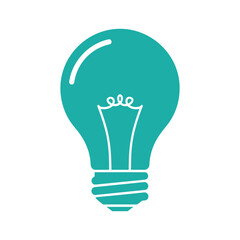 Obraz premium Teal Lightbulb Icon Vector Illustration