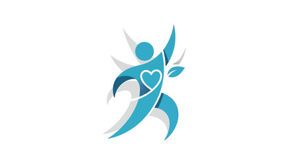 Obraz premium Healthy lifestyle concept - a person with a heart symbol and leaves.