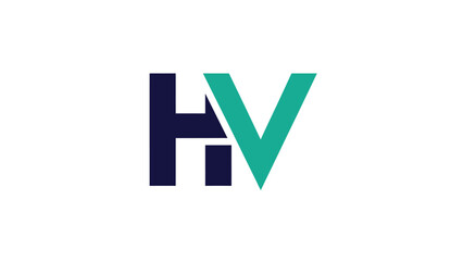 HV logo design, modern and minimalist, perfect for branding and identity.