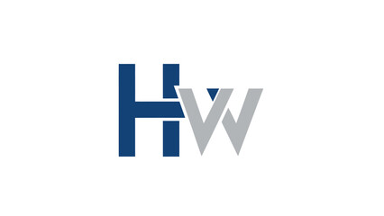 Obraz premium HW logo design featuring the letters H and W in a modern style.