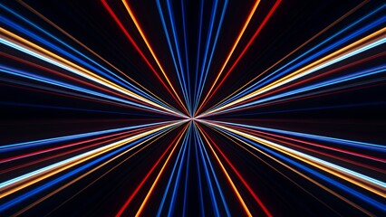 赤と青の集中線が放つスピード感と迫力の抽象背景素材