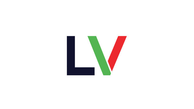 LV logo design with green and red color combination on white background.