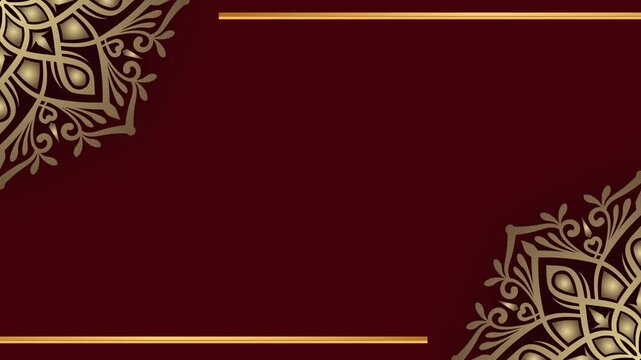 Elegant Golden Mandala Design on Deep Red Background.