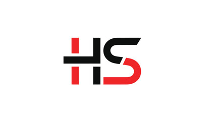 Fototapeta premium Modern HS logo design with red and black colors for branding.
