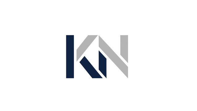 Modern KN Letter Logo Design with Geometric Style for Branding.