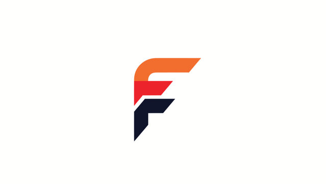 Modern and stylish letter F logo design with vibrant color scheme for branding.