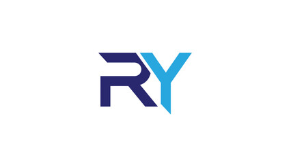 Modern RY logo design with a stylish and professional appearance.
