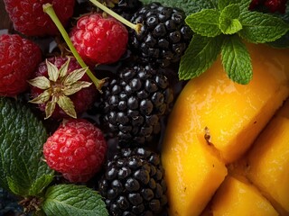 Vibrant mixed fruit salad