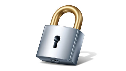 Secure Metal Padlock Icon Symbolizing Cybersecurity and Privacy Protection