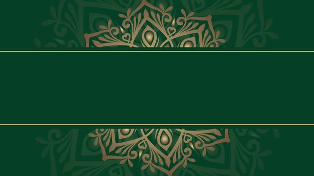Elegant Green Mandala Background with Copy Space.