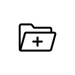 Fototapeta premium Add Folder Icon - Create New Directory Symbol - Plus Sign Folder Graphic