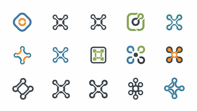 Collection of Various Geometric Shapes and Icons.