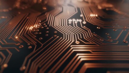 Electronic Circuit Board Moving Light - Powered by Adobe