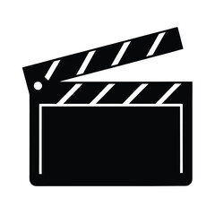 Fototapeta premium Clapperboard Silhouette Icon Vector Illustration