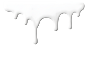 Milk drips isolated on transparent background