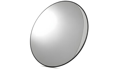 Silver oval mirror with black border