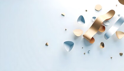 Clean White Background with Subtle Shadows and Abstract Business Elements