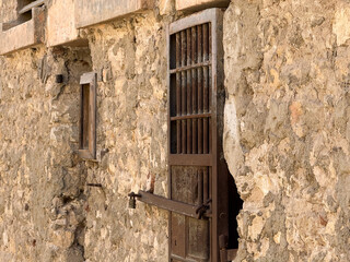 Detail of barred prison cell door at the Police Museum in Cairo Citadel