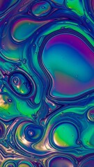 Abstract Colorful Swirls with Fluid Bubbles in Vibrant Shades