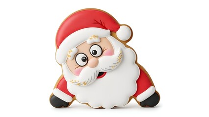 Obraz premium Cute Cartoon Santa Claus Cookie Figurine.