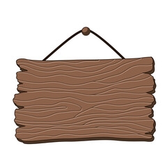 Vintage Hanging Wooden Board Banner With Texture Illustration.