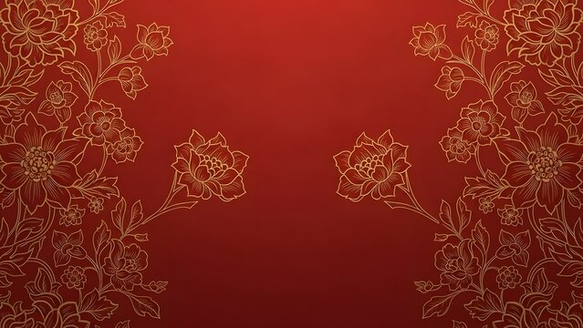 Intricate red and gold ornate pattern background