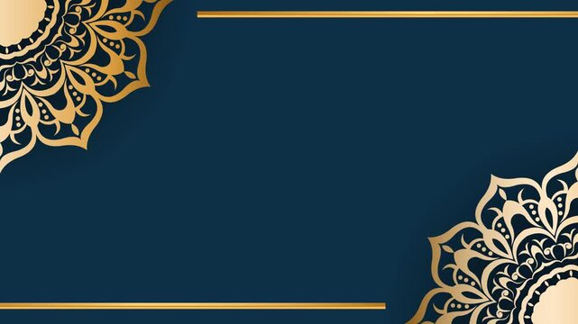 Elegant Gold Mandala Design on Dark Teal Background.