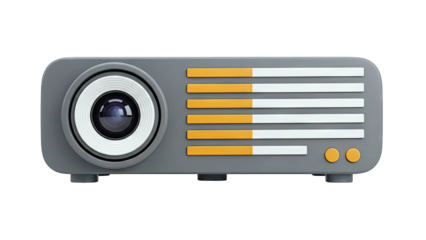 Modern Gray Projector with Yellow and White Bars