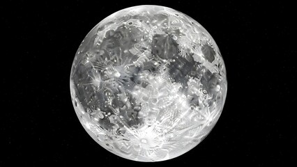 Detailed view of the moon's surface in space