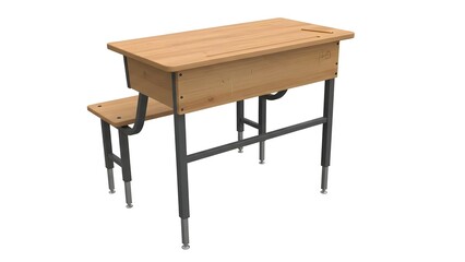 Fototapeta premium Classic wooden school desk with storage